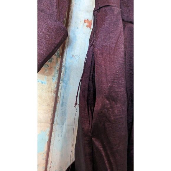 Emma Street Womens Size 14 Wine Purple Collared Tie Front Tafetta Dress 1123210 - Picture 8 of 10